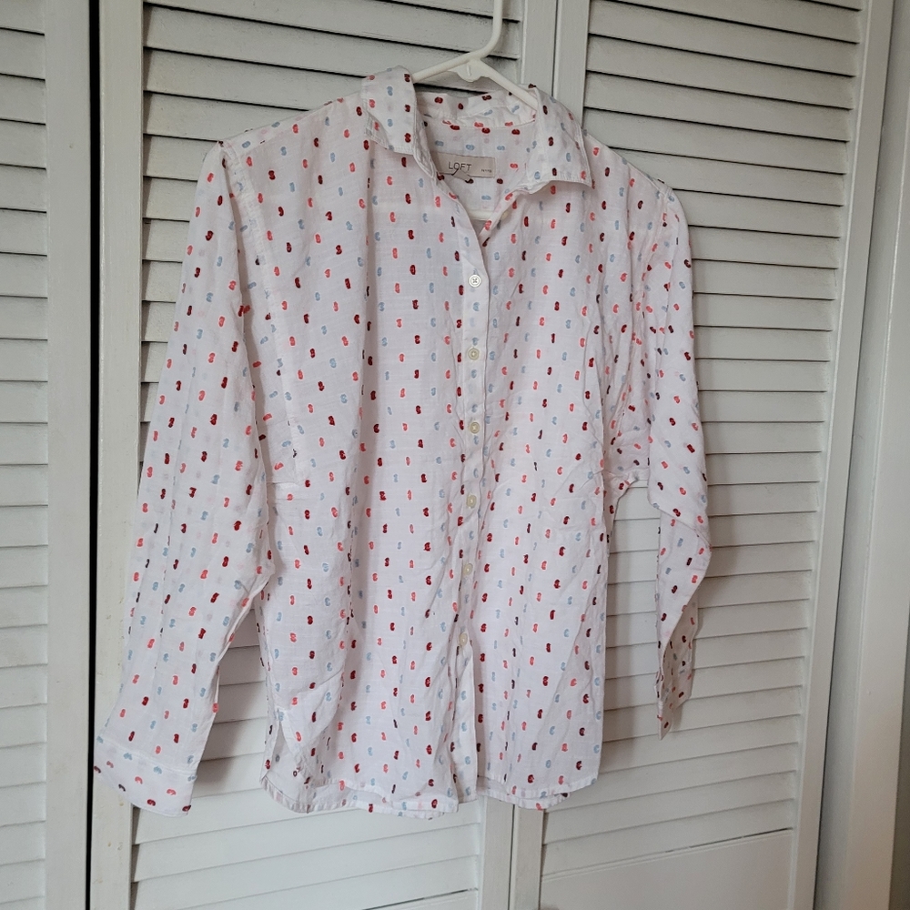 LOFT Petites Dolman Buttoned Down Blouse, Size XXSP